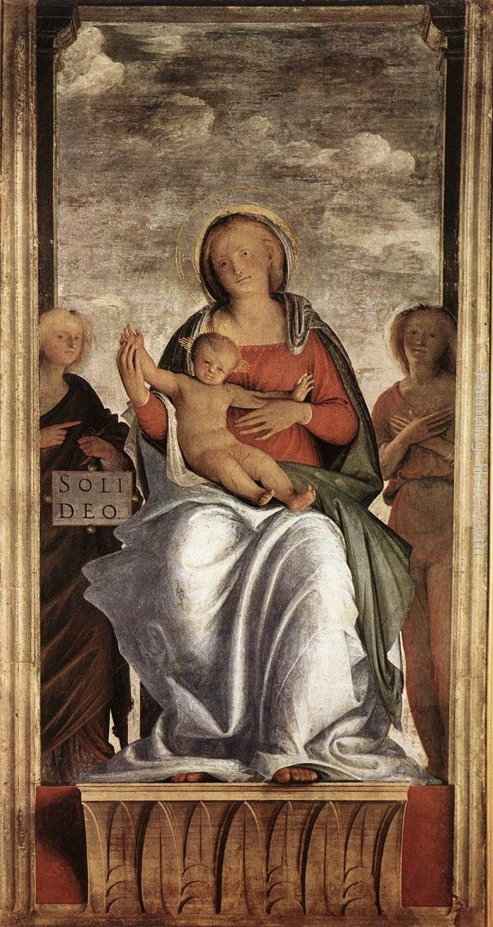 Madonna and Child with Two Angels painting - Bramantino Madonna and Child with Two Angels art painting